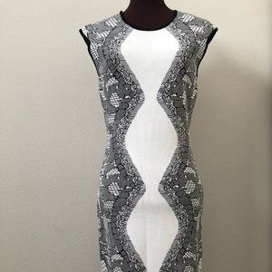 NANETTE LEPORE body con dress black/white knit  M